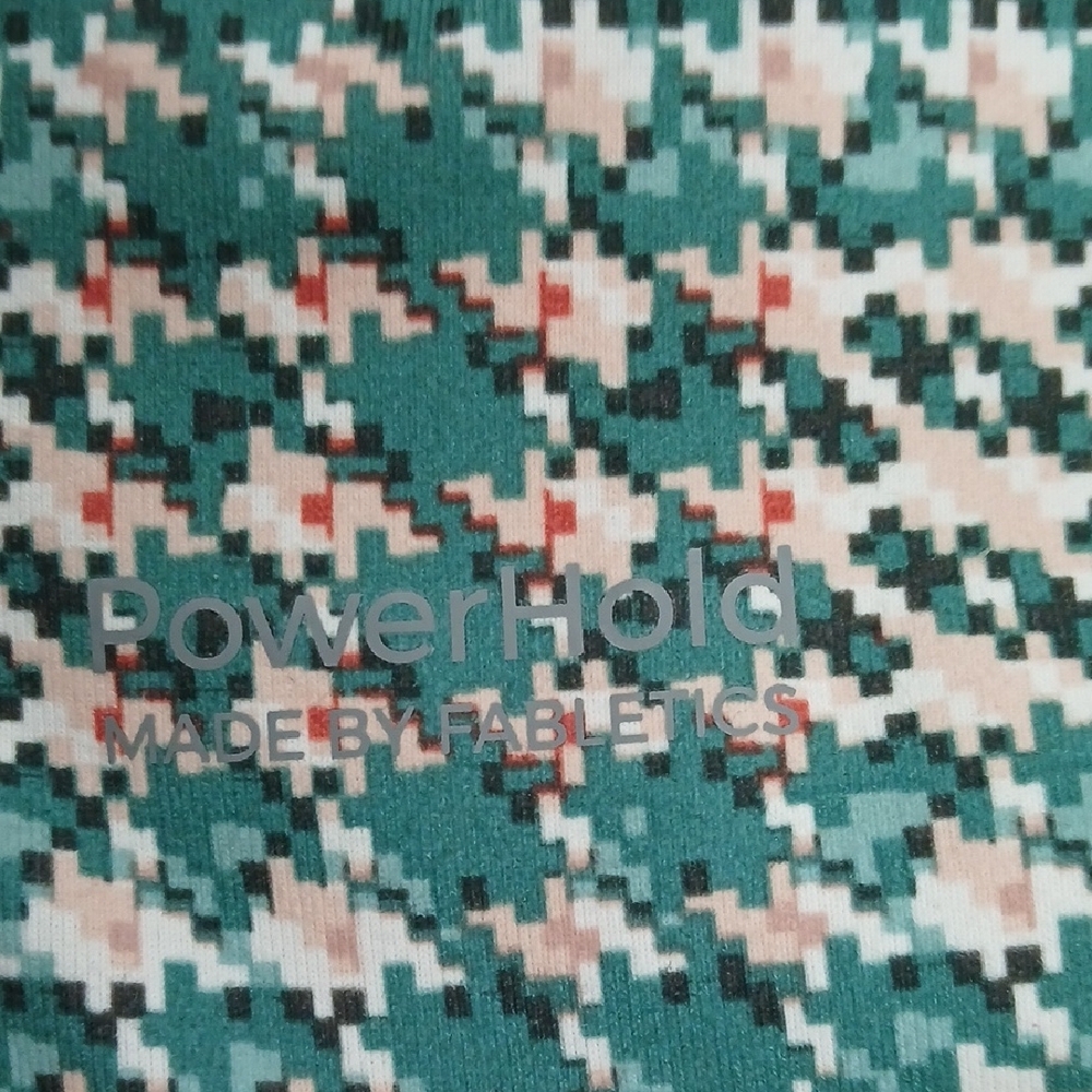 Fabletics RARE Green Plaid Houndstooth Print Legging Lg NWOT Holiday - Picture 7 of 8